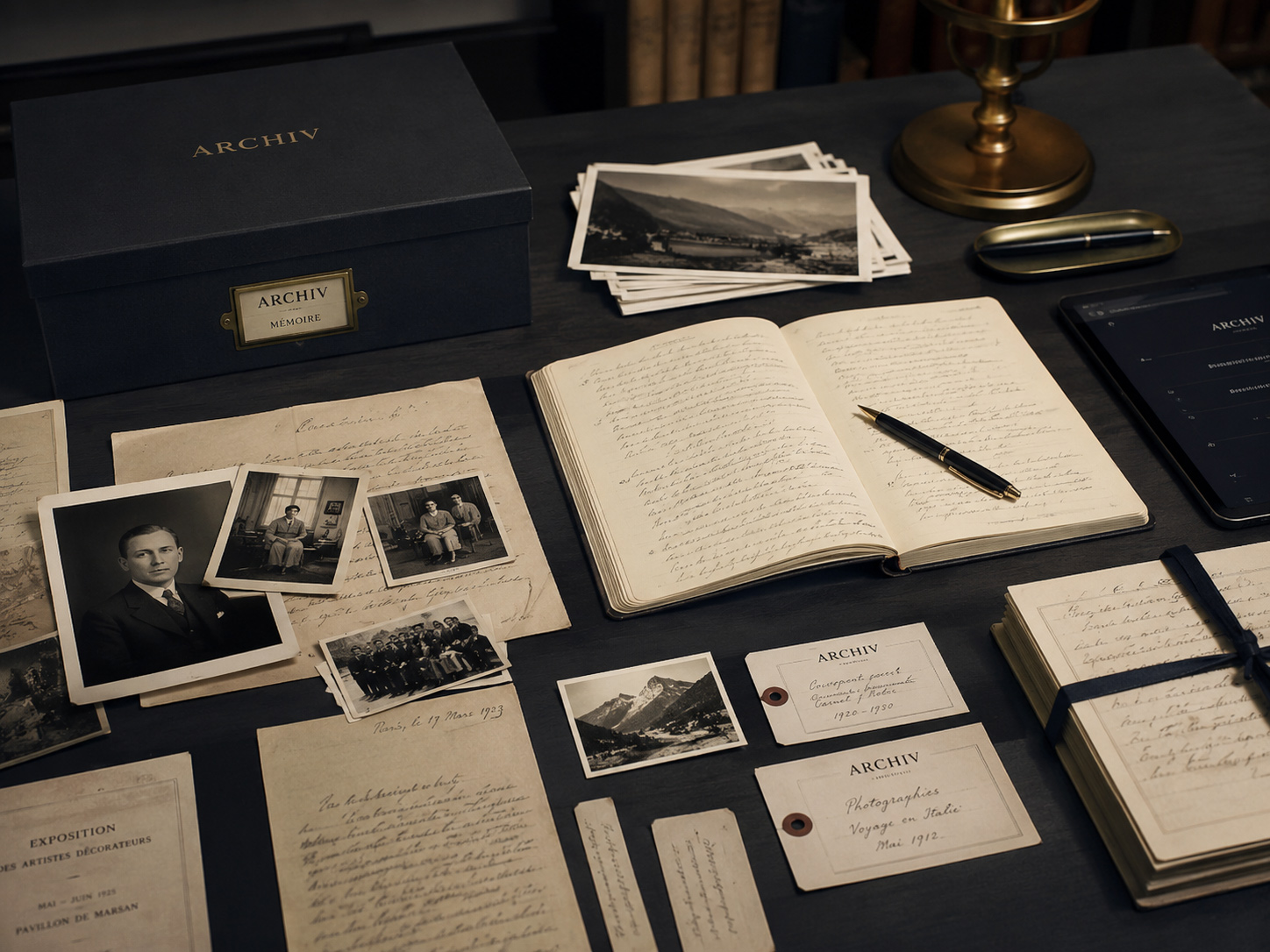 Documents, sources et interface ARCHIV organisés selon les cinq piliers d’une archive durable