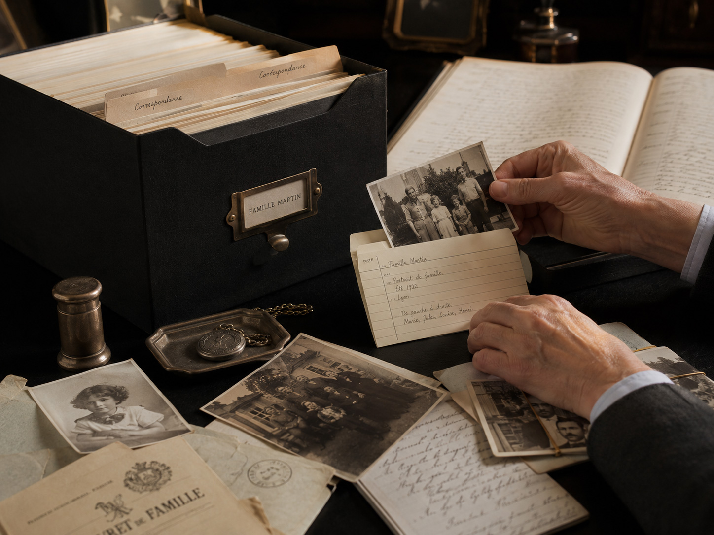 Archive familiale — photos, documents et souvenirs rassemblés et transmis